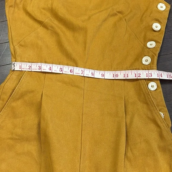ASOS Mustard Yellow Overalls with Button Accent Women’s 6 - Picture 5 of 11